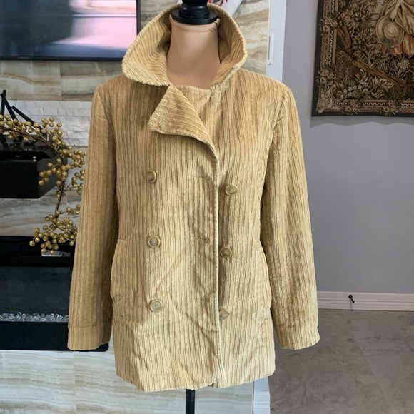 Talbots Tan Double‎ Breasted Coat. Size 8 P - Picture 12 of 14